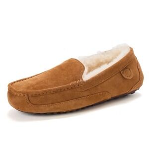 Fireside‎ By Dearfoams Men's Melbourne Genuine Shearling Moccasin Slipper SIZE 9